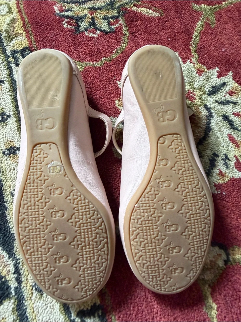 Gianni Bini Girls Pink T‑Strap Dress Flats with Stud Accents